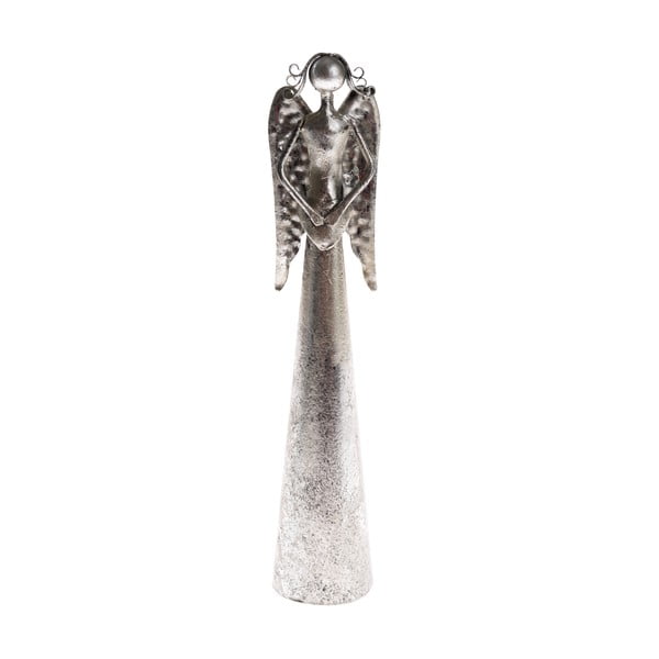 Metalowa dekoracja w kształcie anioła z sercem Dakls, wys. 16,5 cm