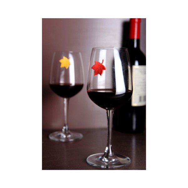 Zestaw 6 znaczników na kieliszki w kształcie liści Qualy&CO Leaf My Glass-image-1