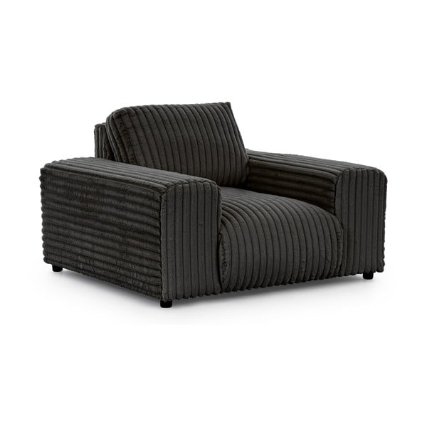 Ciemnoszary sztruksowy fotel Justin – Ropez