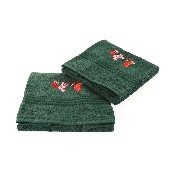 Zestaw 2 ręczników Corap Green Socks, 50x90 cm-image-1