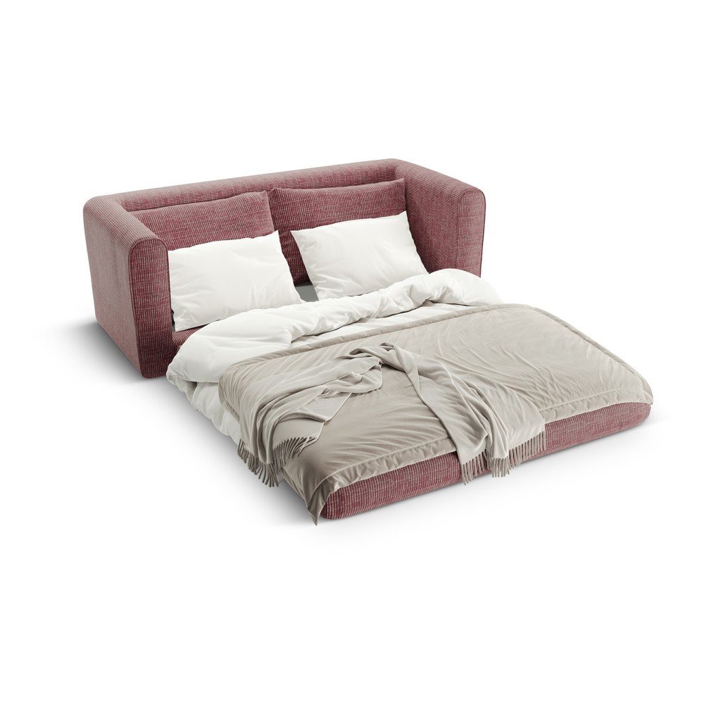 Ciemnoróżowa rozkładana sofa 158 cm Lido – Micadoni (zdjęcie 2)