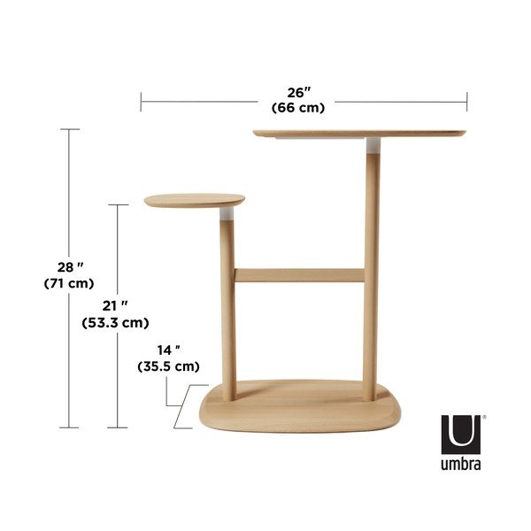 Stolik z litego drewna bukowego 36x87 cm Swivo – Umbra-image-4