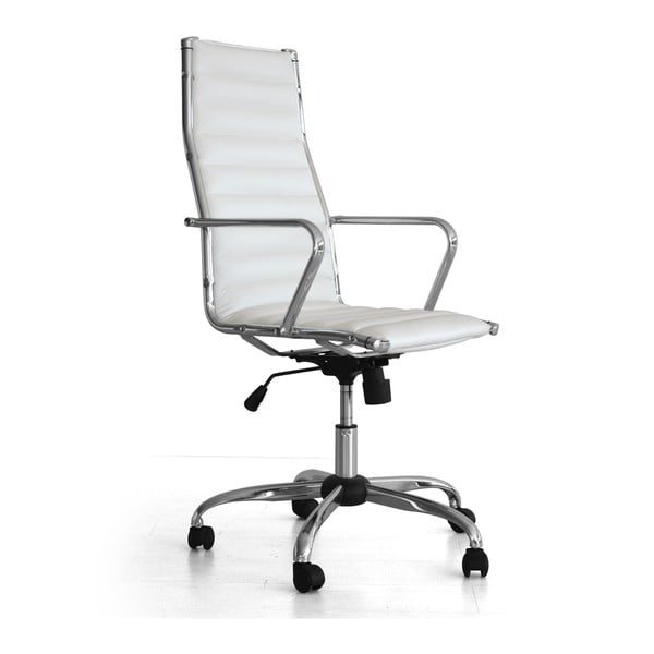 Białe krzesło biurowe na kółkach Presid