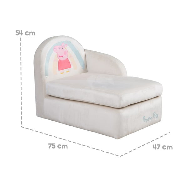 Biała aksamitna sofa dla dzieci 75 cm Peppa Pig – Roba-image-4
