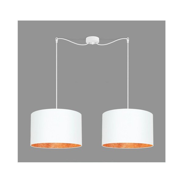 Biała podwójna lampa wisząca z wnętrzem w miedzianej barwie Sotto Luce Mika-image-1