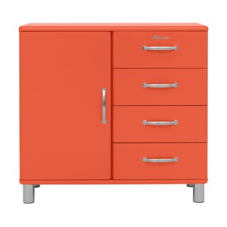 Czerwona niska komoda 98x92 cm Malibu – Tenzo