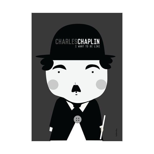 Plakat NiñaSilla Charlie Chaplin, 21x42 cm