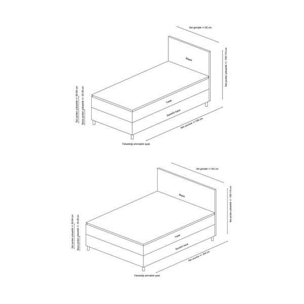 Brązowe tapicerowane łóżko dwuosobowe ze schowkiem i stelażem 160x200 cm Orina – Kalune Design-image-3