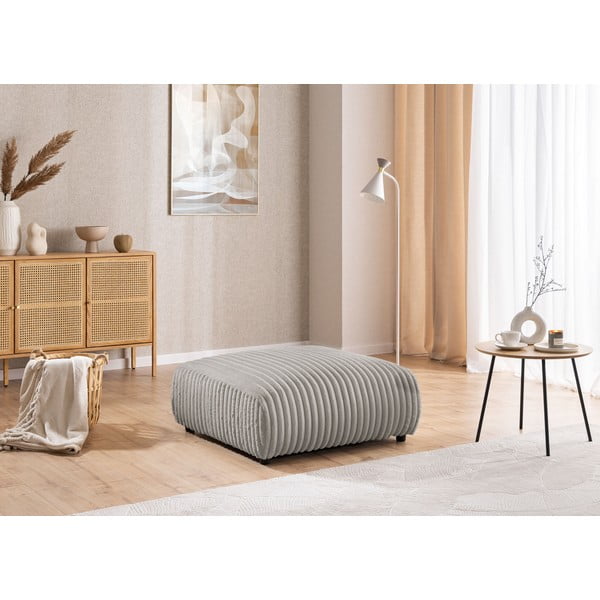 Jasnoszary sztruksowy podnóżek Justin – Ropez-image-1