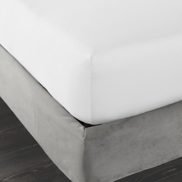 Białe prześcieradło z satyny bawełnianej z gumką 185x200 cm Cotton Sateen – Bianca-image-3