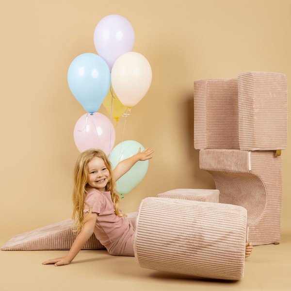 Różowy sztruksowy piankowy plac zabaw 4 szt. wysokość 30 cm 45x170 cm Montessori – Meowbaby-image-2