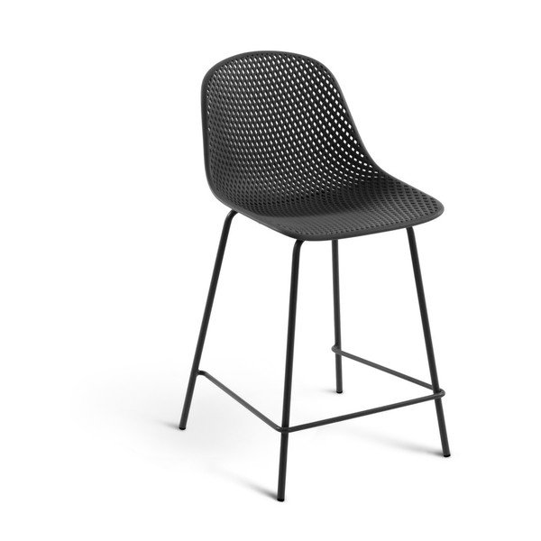 Ciemnoszary metalowo-plastikowy hoker ogrodowy Quinby – Kave Home