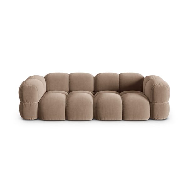 Brązowa aksamitna sofa 250 cm Loretto – Cosmopolitan Design