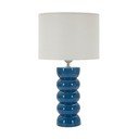 Biała/niebieska lampa stołowa ceramiczna z tekstylnym kloszem (wysokość 46 cm) Torr – Mauro Ferretti