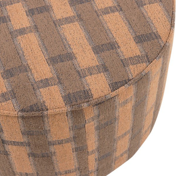 Różowy/brązowy puf z tkaniny szenilowej Sarli – WOOOD-image-2