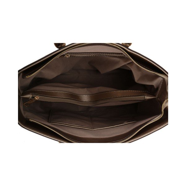 Kremowa torebka ze skóry ekologicznej ze złotymi elementami Beverly Hills Polo Club Anne-image-4