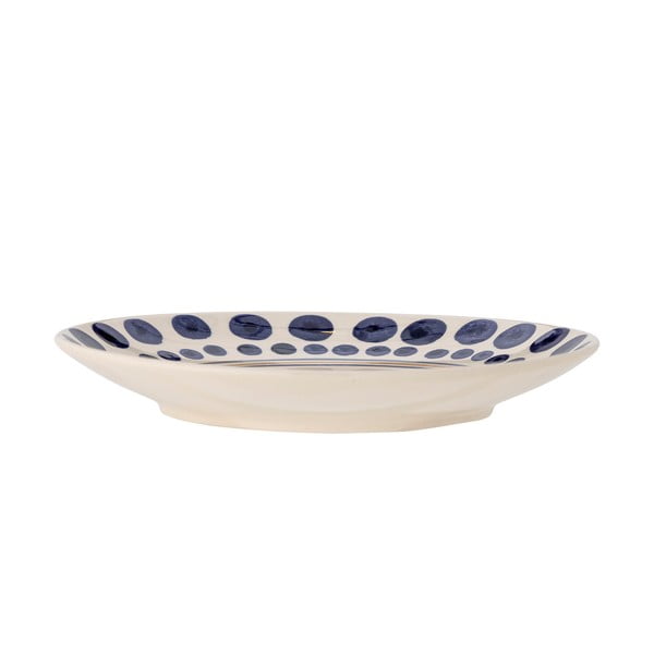 Biało-ciemnoniebieski kamionkowy talerz ø 27 cm Shama – Bloomingville-image-1