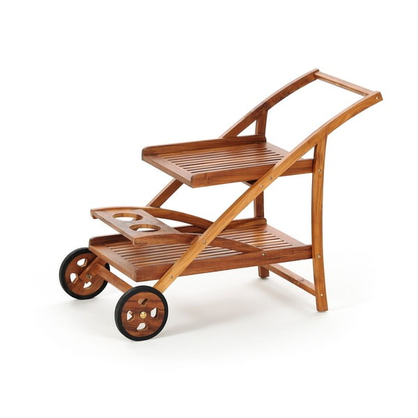 Wózek z drewna tekowego z tacami Carrello