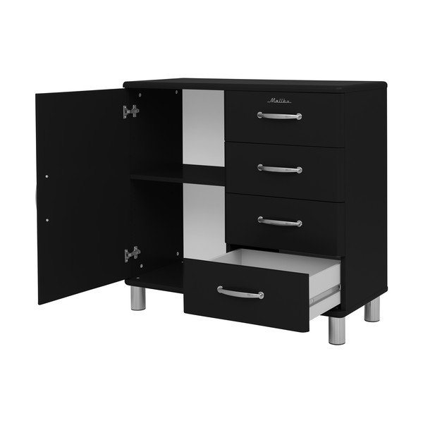 Czarna niska komoda 98x92 cm Malibu – Tenzo-image-3
