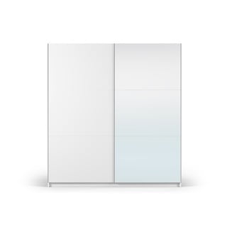 Biała szafa z lustrem i drzwiami przesuwnymi 200x215 cm Lisburn – Cosmopolitan Design