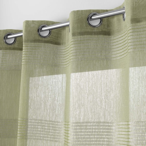 Firanka z woalu w kolorze khaki 140x280 cm Ajourela – douceur d'intérieur-image-1