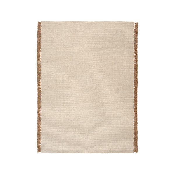 Kremowy dywan z mieszanki bawełny tkany ręcznie 200x300 cm Channa – Jotex