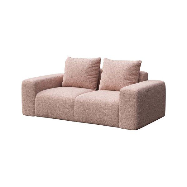 Jasnoróżowa sofa z materiału bouclé Bouclé 212 cm Feiro – MESONICA-image-2
