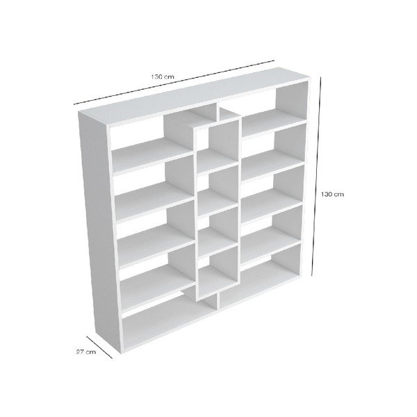 Biała drewniana biblioteczka Dalia, szer. 130 cm-image-2