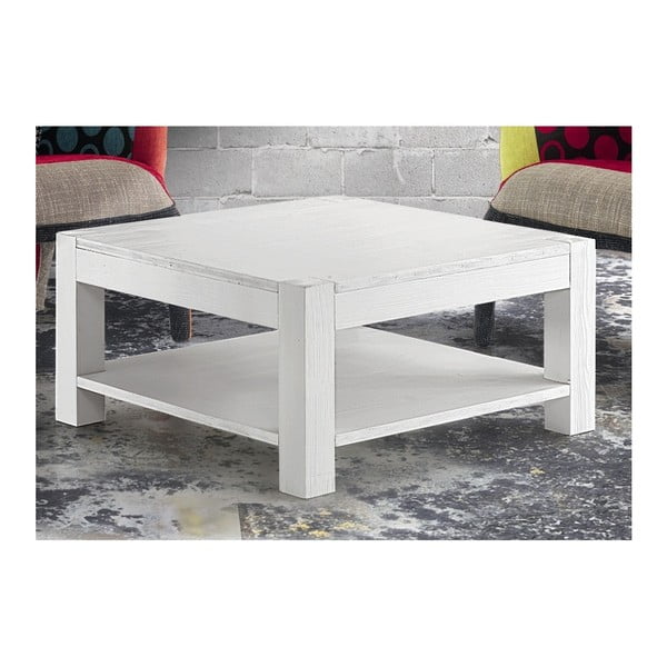Biały stolik z drewna jodłowego Castagnetti Square