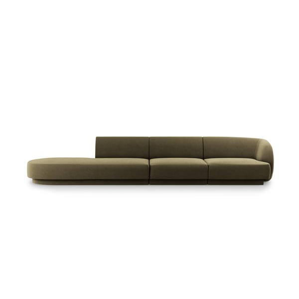 Zielona aksamitna sofa 302 cm Miley – Micadoni Home