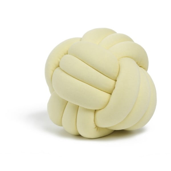 Jasnożółta poduszka Knot Decorative Cushion, ⌀ 30 cm