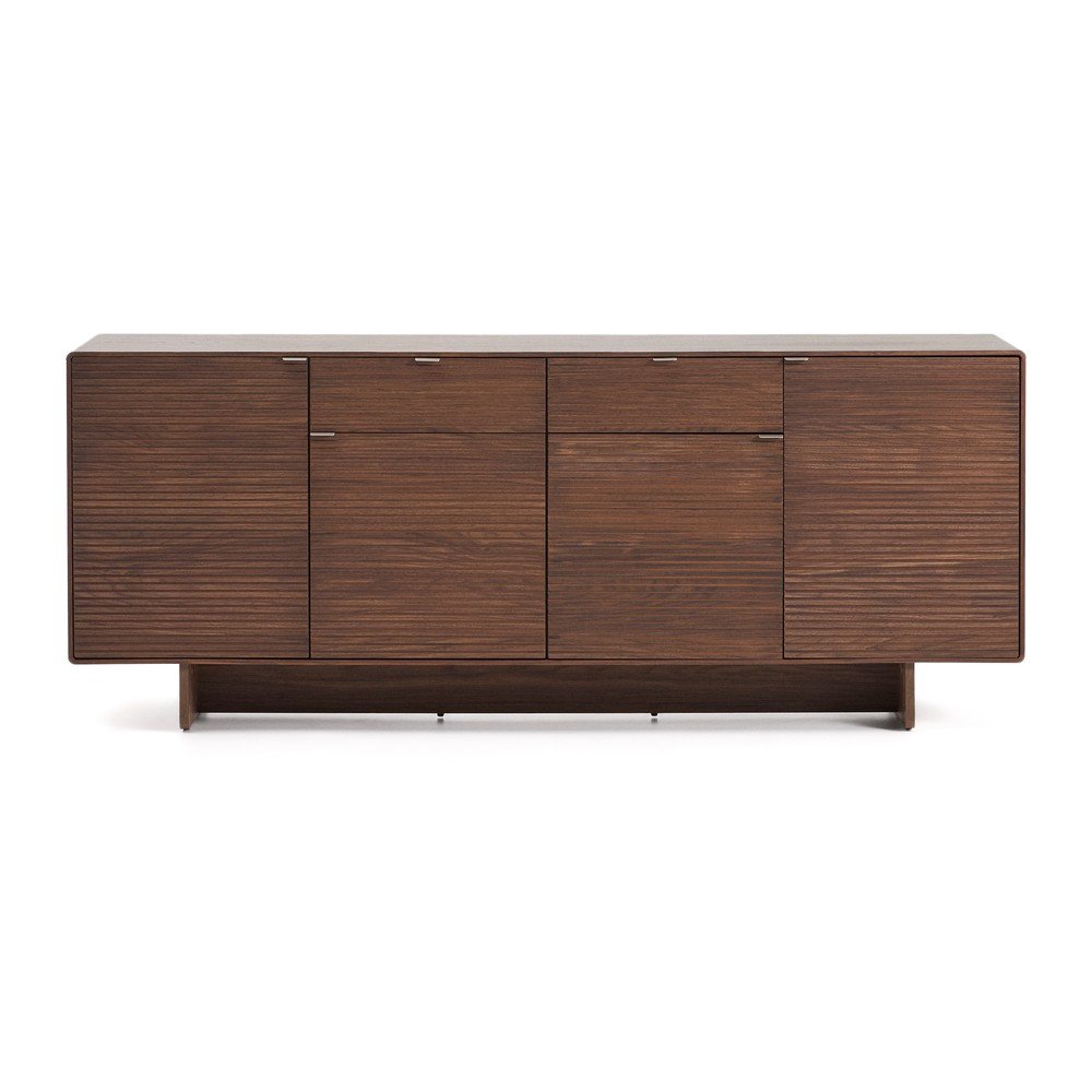 Ciemnobrązowa komoda w dekorze orzecha 194,5x78x45 cm Norlen – Kave Home