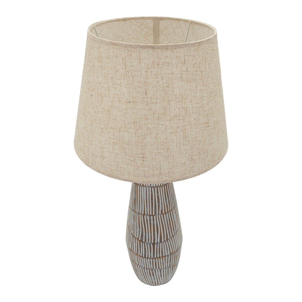 Kremowa lampa stołowa z tekstylnym kloszem (wysokość 69,5 cm) Hanoi – Mauro Ferretti (zdjęcie 4)
