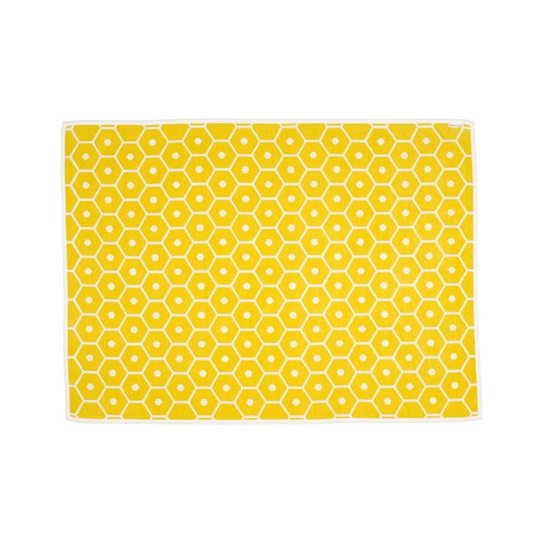 Żółty koc z mieszanki wełny 140x180 cm Honey Lemon – Pappelina