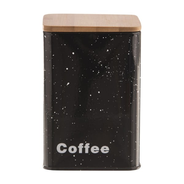 Blaszany pojemnik na kawę z drewnianym wieczkiem Orion Mramor