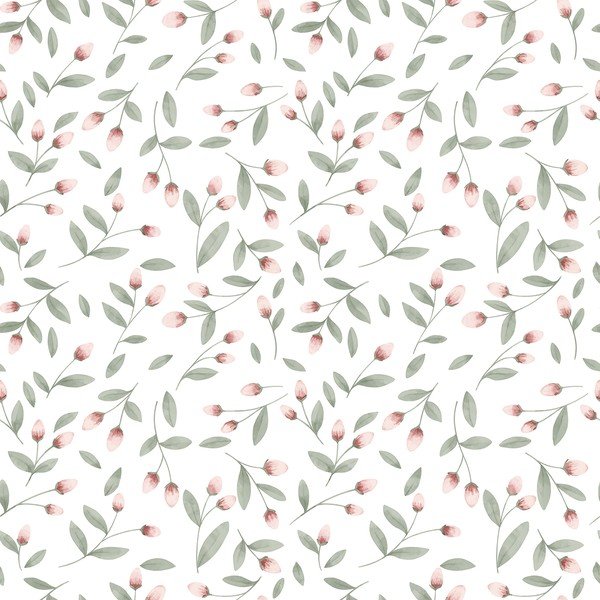 Tapeta dziecięca z włókniny 10 m x 50 cm Flower Buds – Lilipinso
