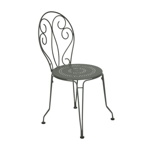 Szare krzesło metalowe Fermob Montmartre