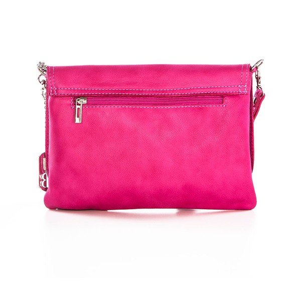 Skórzana kopertówka Souvage Fuchsia-image-1