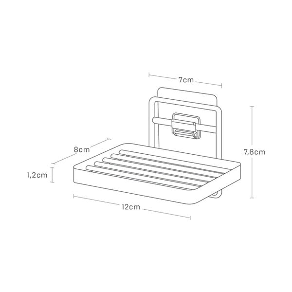 Biała samoprzylepna metalowa mydelniczka Film Hook – YAMAZAKI-image-4