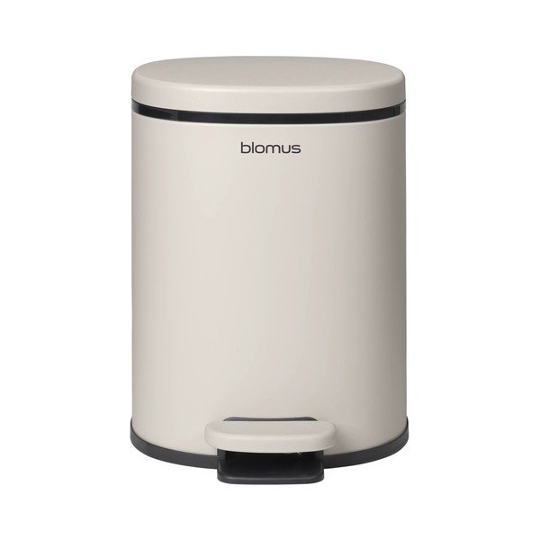Kremowy stalowy kosz na śmieci z pedałem 5 l Para – Blomus