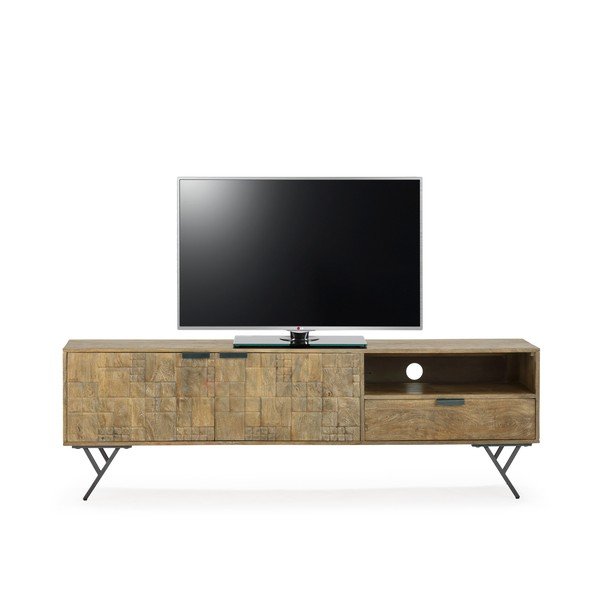 Szafka pod TV z litego drewna mango w naturalnym kolorze 175x55x40 cm Priya – MOME-image-4