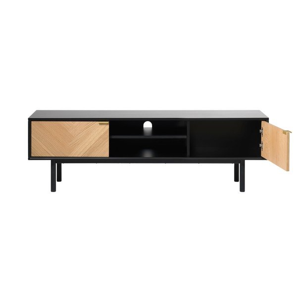 Komoda pod TV z detalami w dekorze dębowym Unique Furniture Calvi-image-2