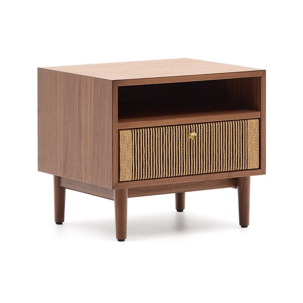 Brązowa szafka nocna w dekorze orzecha Elan – Kave Home-image-2