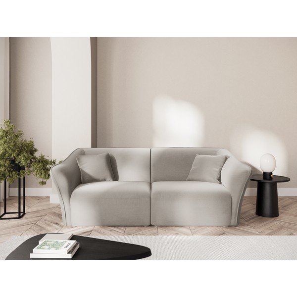 Beżowa aksamitna sofa 206 cm Tokyo – Cosmopolitan Design-image-1