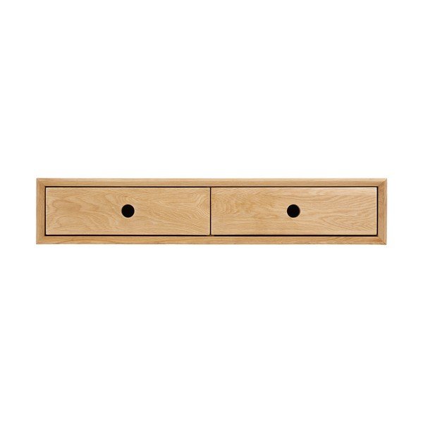 Półka z litego drewna dębowego w jasnym naturalnym kolorze 80 cm Luzern – House Nordic-image-4
