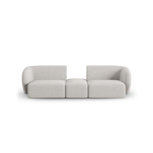 Jasnoszara sofa  z tkaniny szenilowej 246 cm Paolo – Milo Casa
