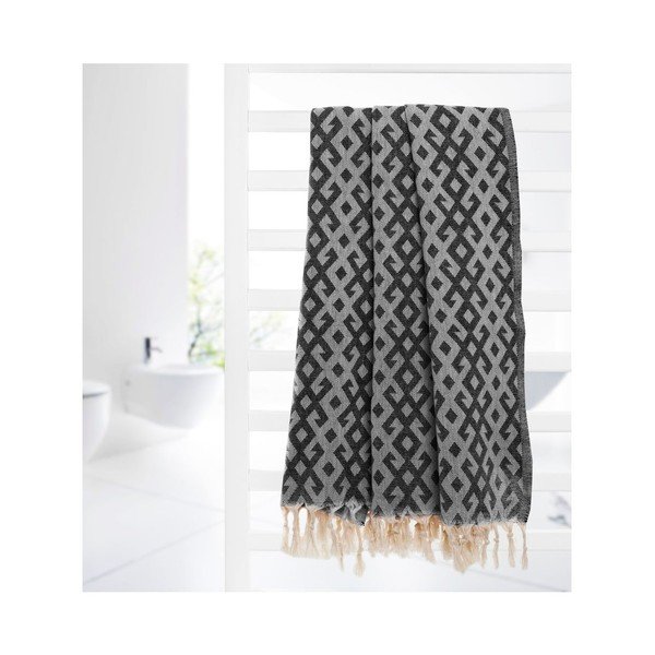 Ręcznik hammam Orient Black, 95x175 cm-image-3