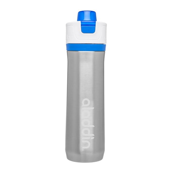 Sportowa termoaktywna próżniowa butelka na wodę z niebieskimi elementami Aladdin, 600 ml