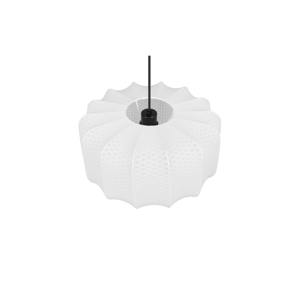 Biała metalowa lampa wisząca z tekstylnym kloszem ø 40 cm Madleine – Reality (zdjęcie 6)