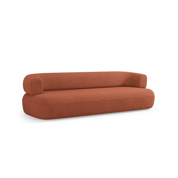 Sofa z materiału bouclé w kolorze terakoty 226 cm Jenny – Micadoni -image-1